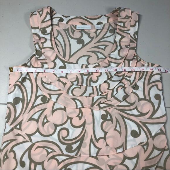 Ny & Co peach/tan ruffled tank small - Picture 4 of 8